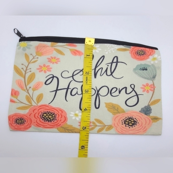 Floral Print Cosmetic Storage Canvas Like Bag Adult Language - Picture 5 of 7